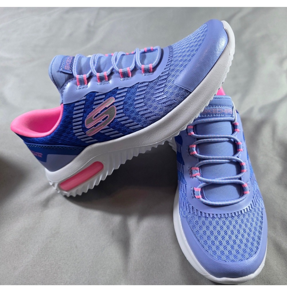 Skechers Swift Fit Kids Size 1 Purple Pink Bungee Lace Sneakers 1970119 NEW